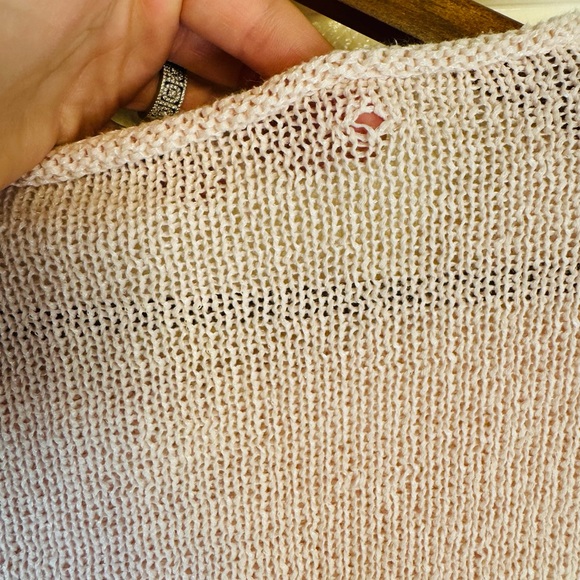 All Saints Pink M Nadine Crew Neck Sweater with Asymmetrical Hem - Picture 10 of 13